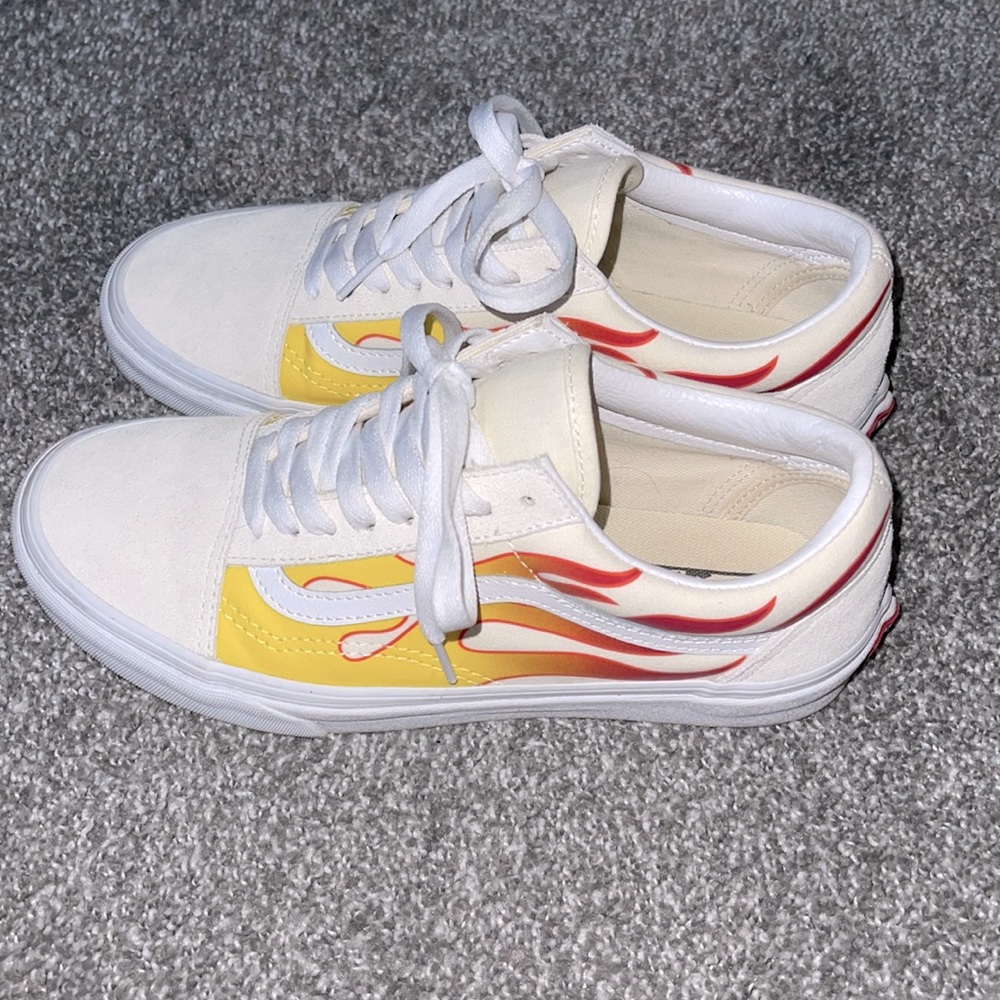 Vans Preowned flame old skool light tan